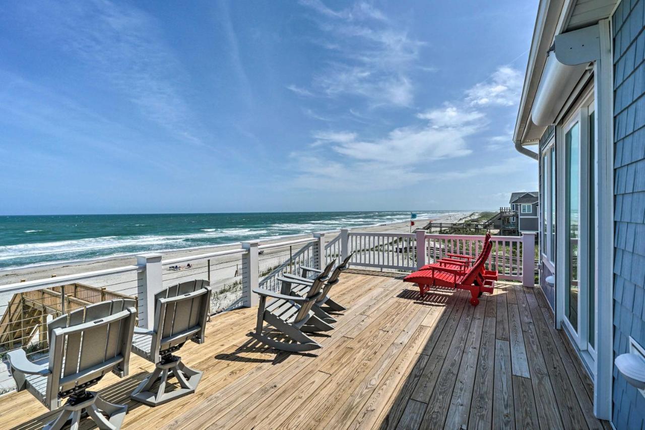 Beachfront Oasis With 2 Large Decks, Bbq And Views! Topsail Beach Eksteriør bilde