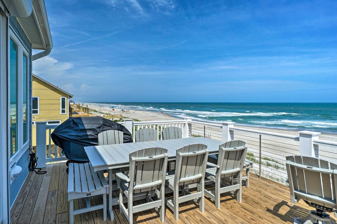 Beachfront Oasis With 2 Large Decks, Bbq And Views! Topsail Beach Eksteriør bilde